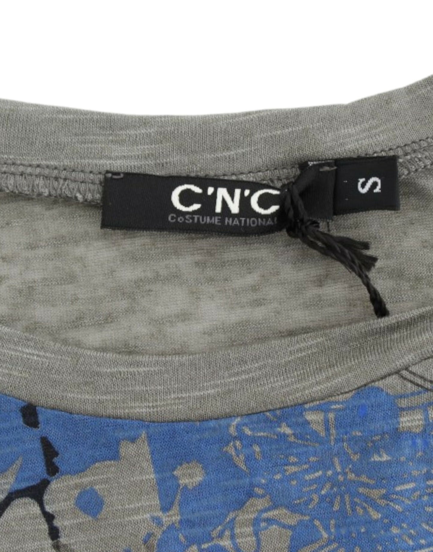 Costume National – Ärmelloses T-Shirt mit grauem Aufdruck