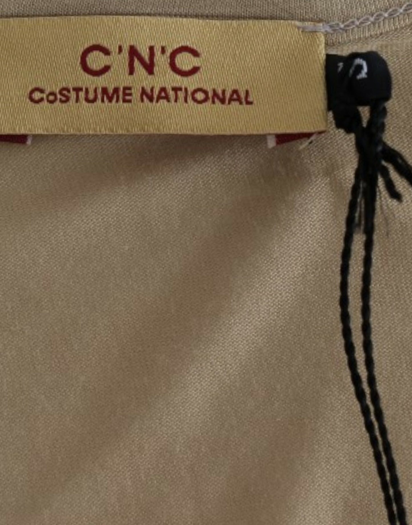 Costume National – Beiges T-Shirt mit Motivdruck
