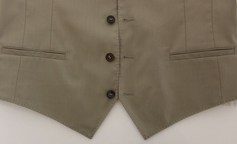 Dolce & Gabbana Beige Baumwollkleid Weste Blazer Jacke