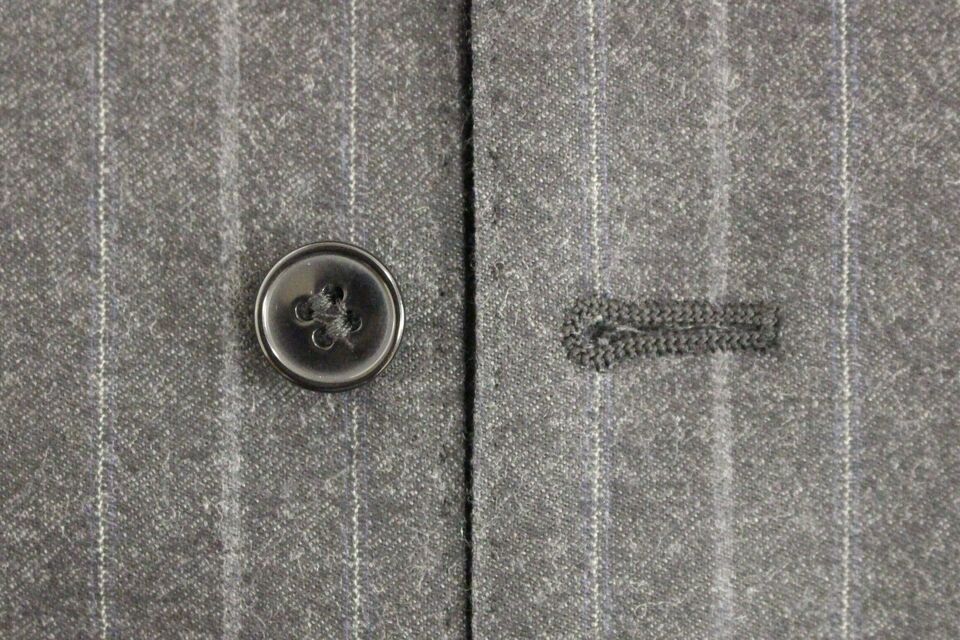 Dolce & Gabbana Grau gestreifte Wollweste mit Logo