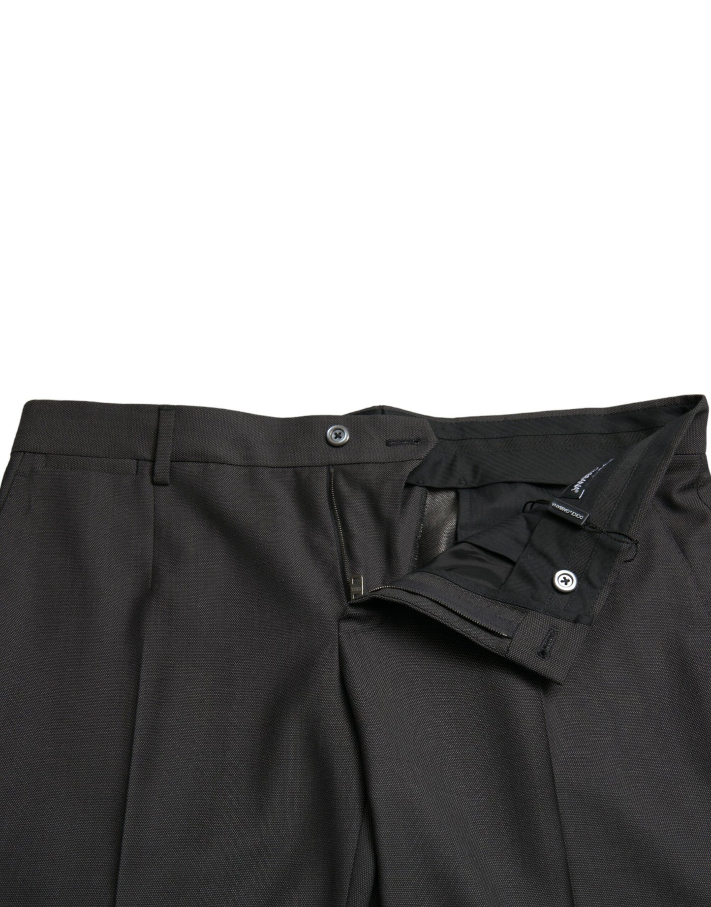 Dolce & Gabbana – Dunkelgraue, schmale Stretch-Anzughose