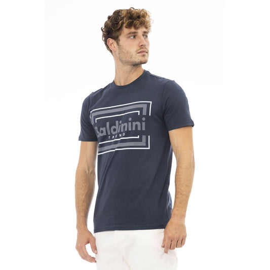 Baldinini Trend Blaues Herren-T-Shirt aus Baumwolle