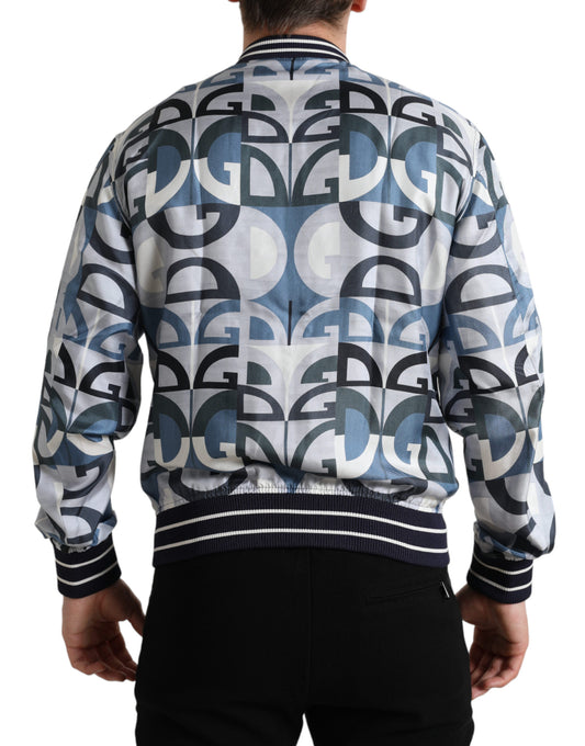 Mehrfarbige Bomber-Blousonjacke mit Logo-Print von Dolce & Gabbana