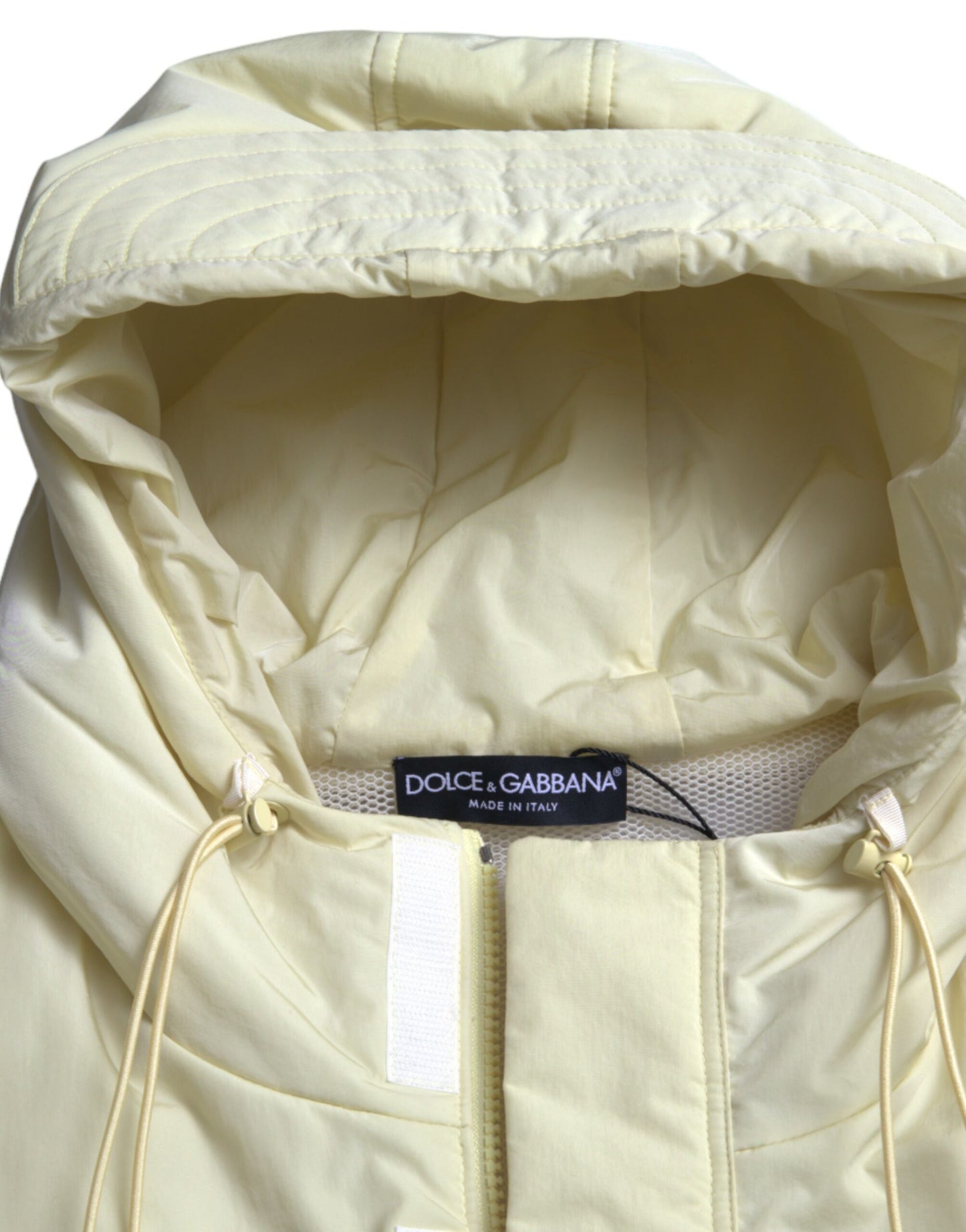 Dolce & Gabbana – Sportweste aus gelbem Nylon mit Kapuze