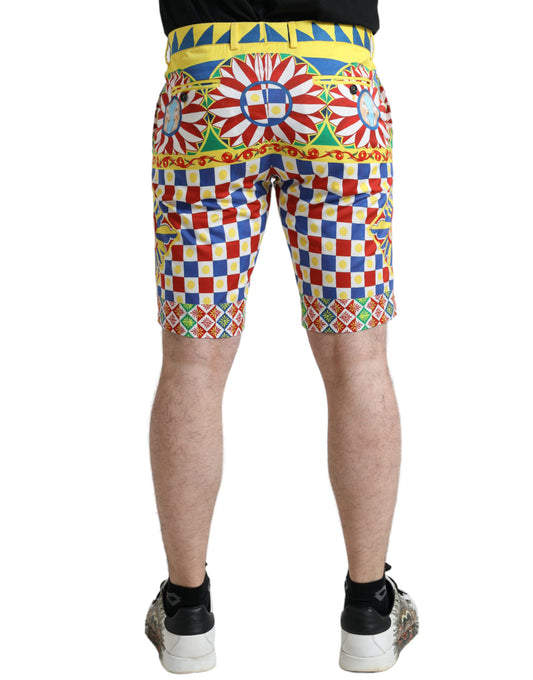 Mehrfarbige Carretto-Print-Bermudashorts für Herren von Dolce & Gabbana