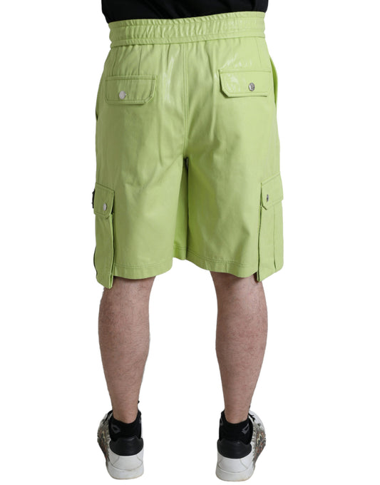 Dolce & Gabbana Hellgrüne Cargo-Bermudashorts aus Baumwolle für Herren