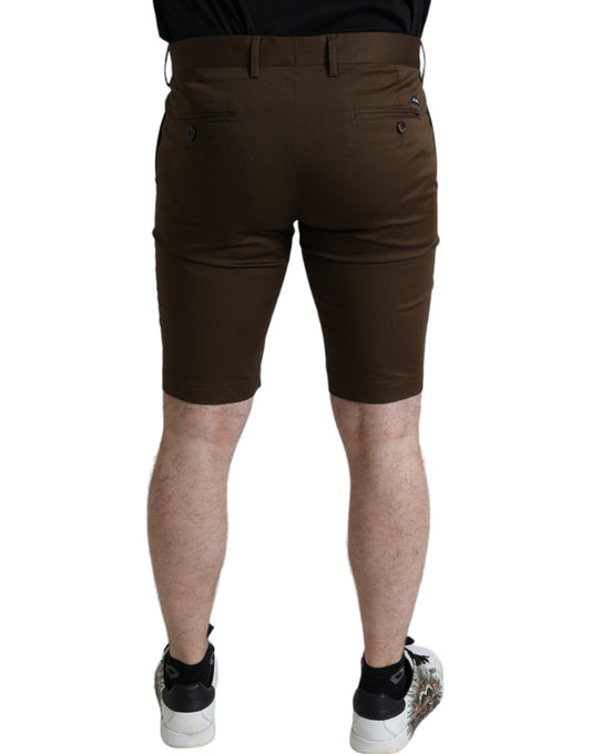 Dolce & Gabbana – Braune Bermudashorts aus Baumwollstretch für Herren