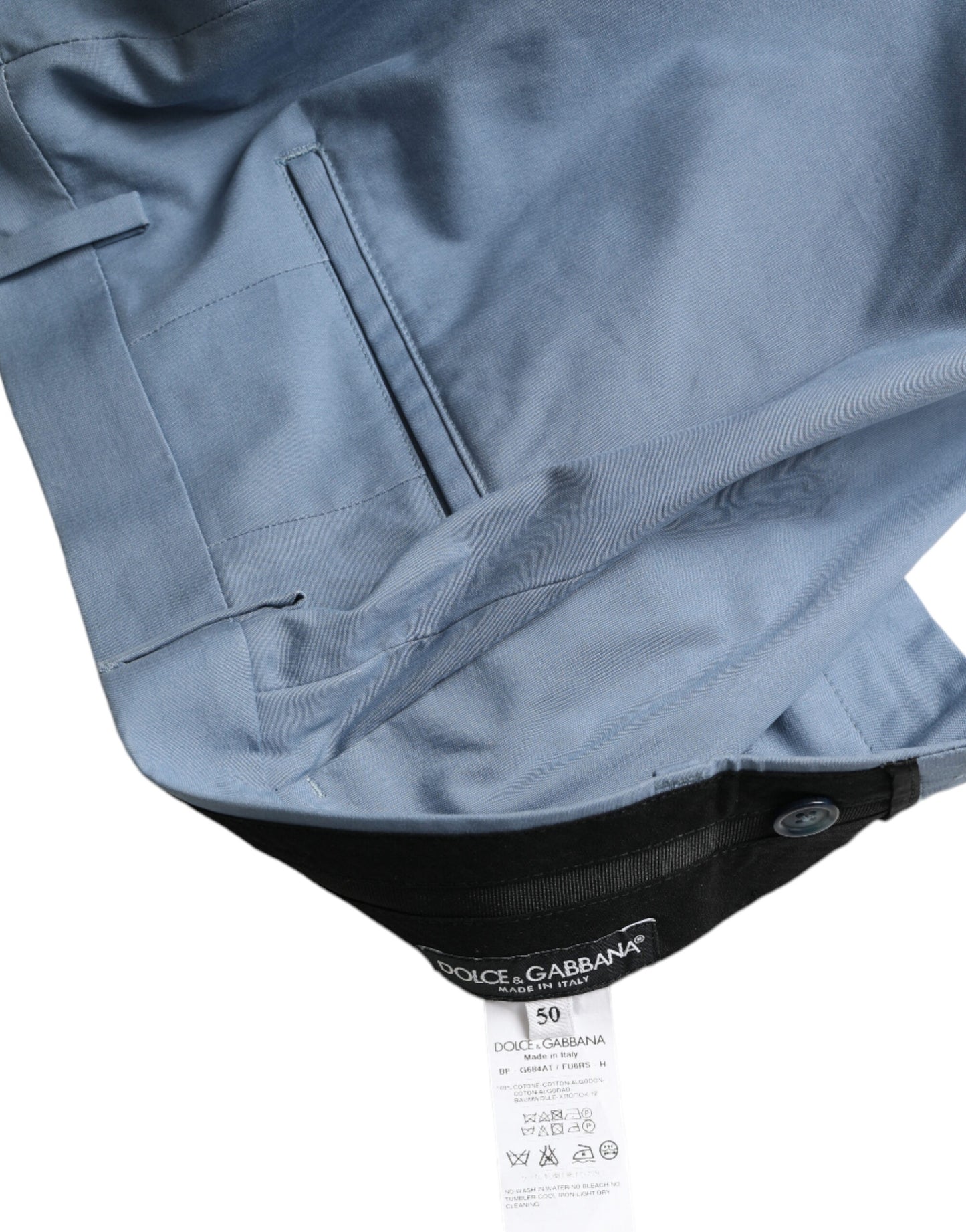Dolce & Gabbana – Himmelblaue Bermudashorts aus Baumwolle mit umgeschlagenem Saum für Herren