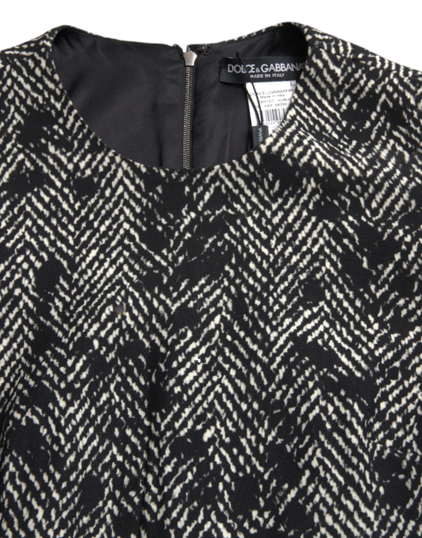 Dolce & Gabbana – Schwarzes Chevron-Minikleid aus Polyester