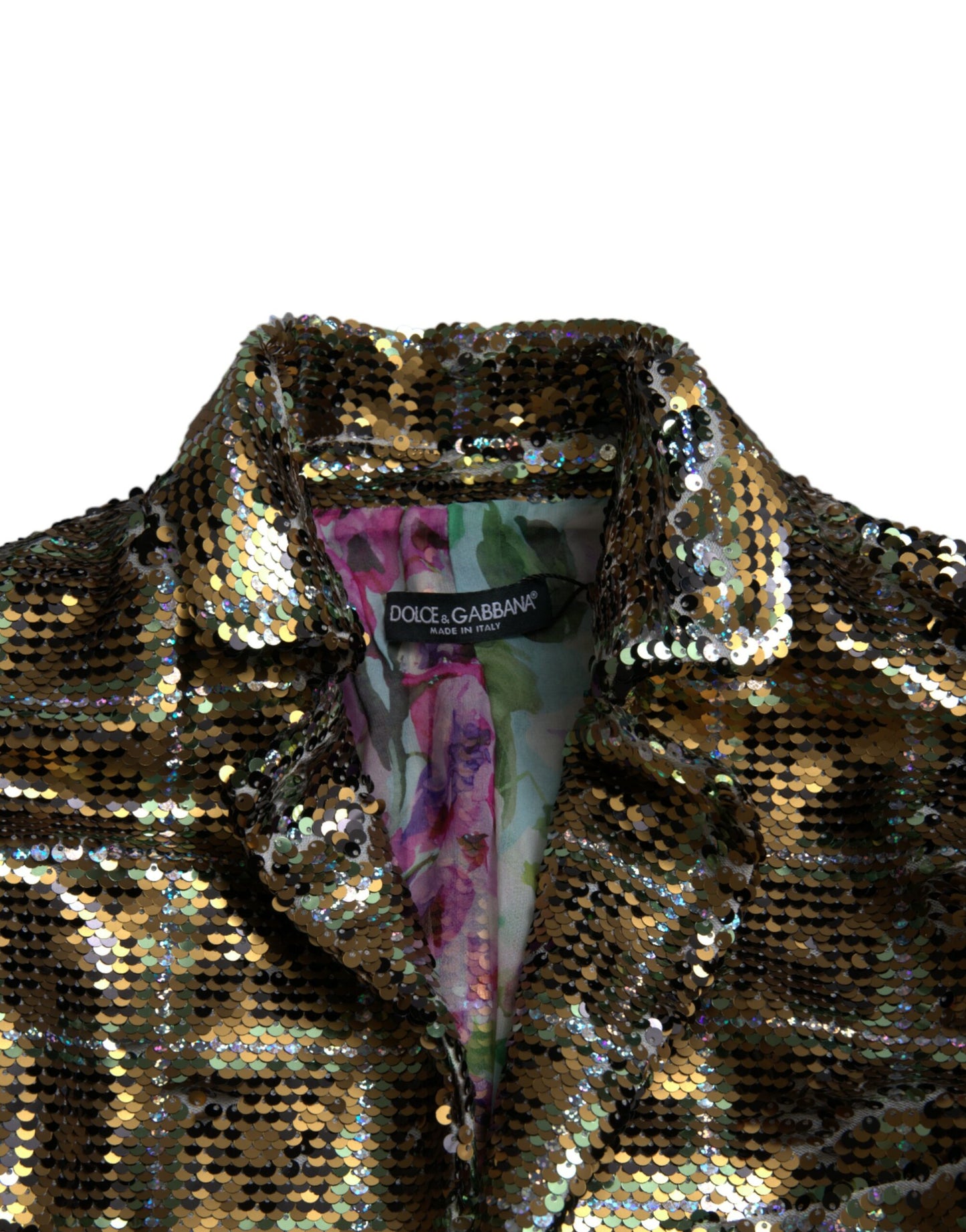 Dolce & Gabbana – Kurze Jacke aus mehrfarbigem Polyester mit Pailletten