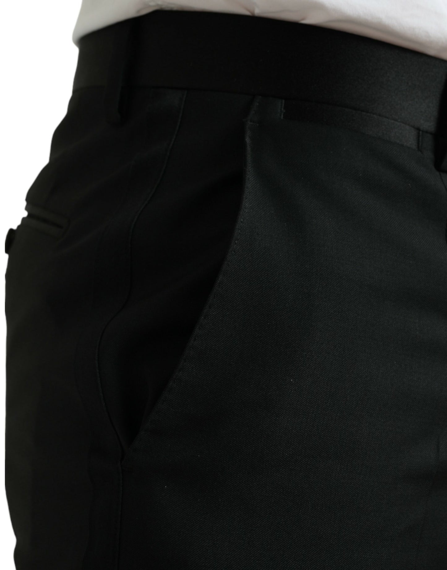 Dolce & Gabbana – Schwarze Anzughose aus Wolle in Slim Fit