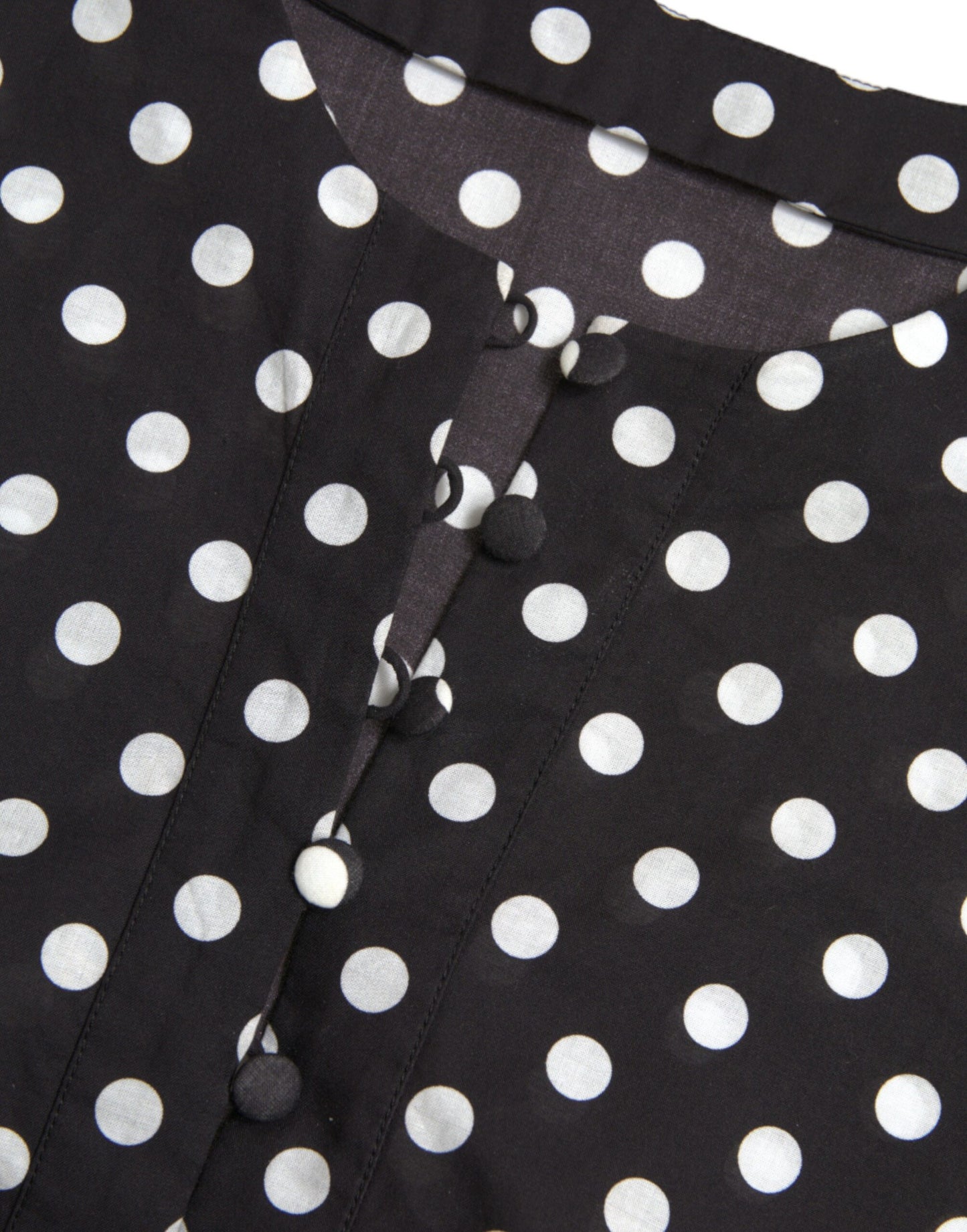 Dolce & Gabbana – Schwarz-weiß gepunktetes Nylon-Etuikleid im Mini-Look