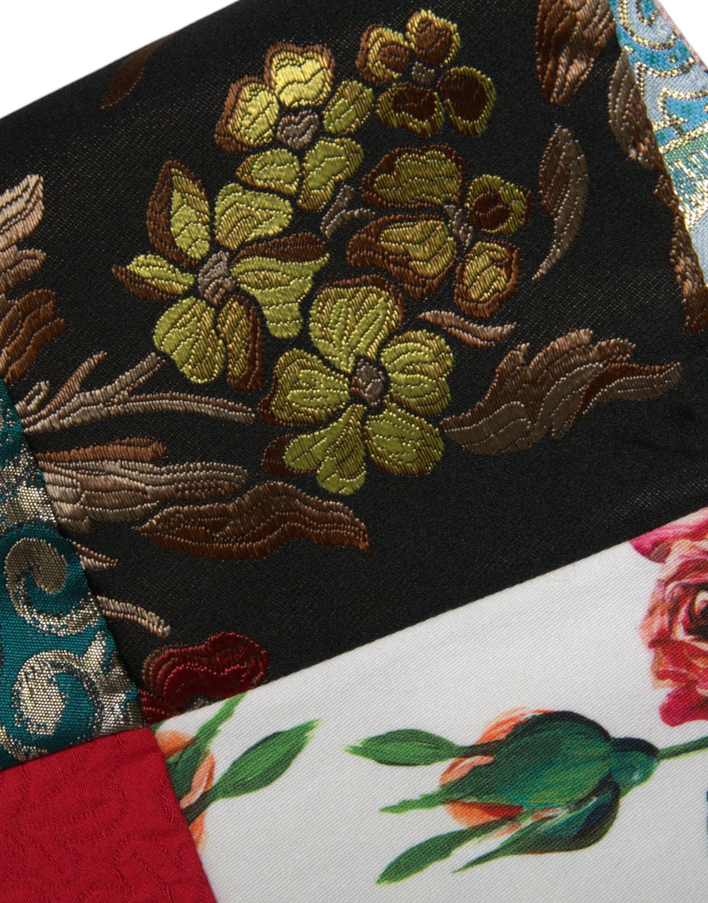 Dolce & Gabbana – Mehrfarbiges Mini-Etuikleid mit Blumen-Patchwork