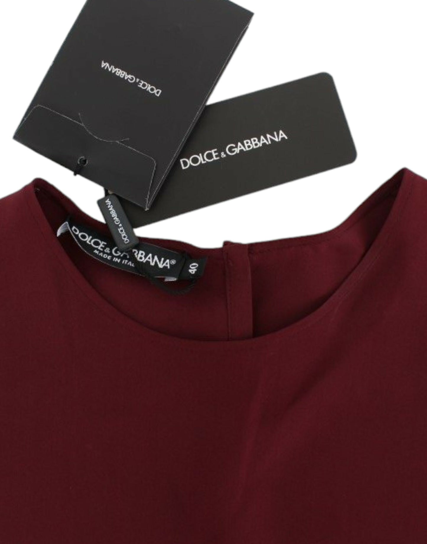 Dolce & Gabbana Rote Seidenbluse mit 3/4-Ärmeln