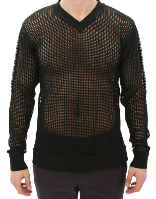 Dolce & Gabbana Dunkelgrüner Runway Netzpullover Netzpullover