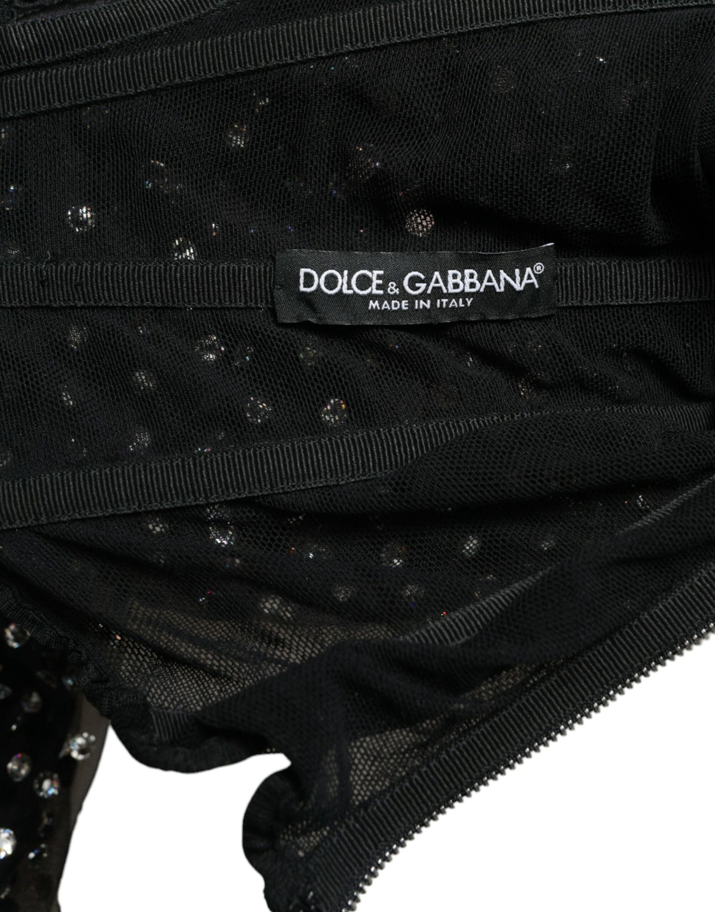 Dolce & Gabbana Schwarzes A-Linien-Kleid mit Kristallverzierung