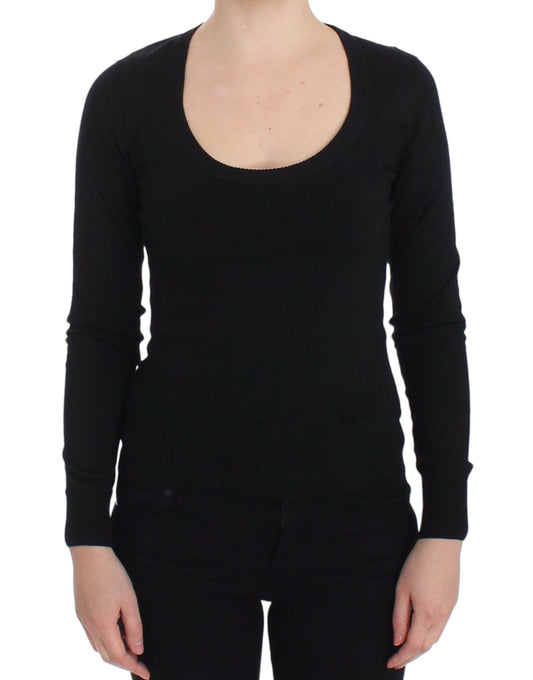 Dolce & Gabbana Schwarzer Kaschmirpullover mit Rundhalsausschnitt