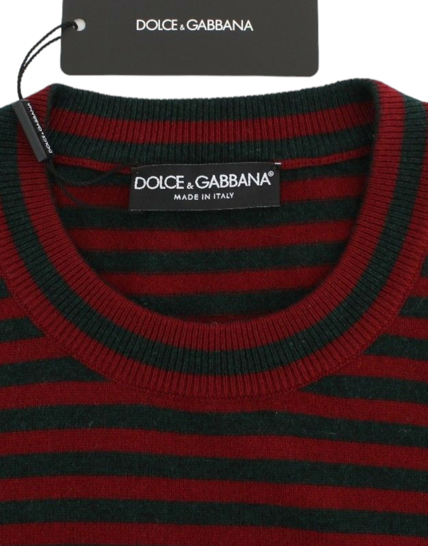 Dolce & Gabbana Rot-Grauer Kaschmir-Kurzarmpullover