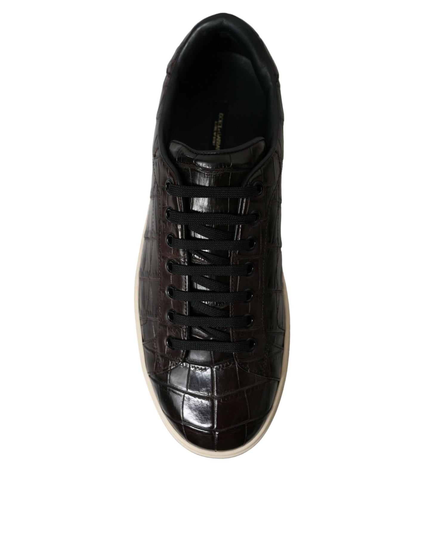 Dolce & Gabbana Braun Krokodil Exotisches Leder Männer Casual Sneakers Schuhe