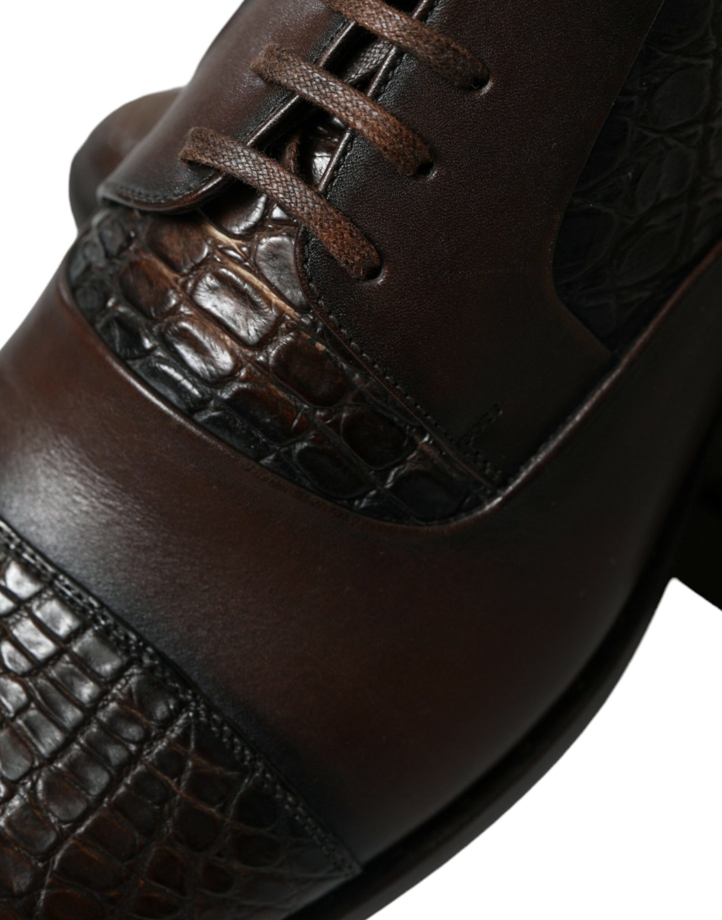 Dolce & Gabbana – Oxford-Schnürschuhe aus exotischem Leder in Braun