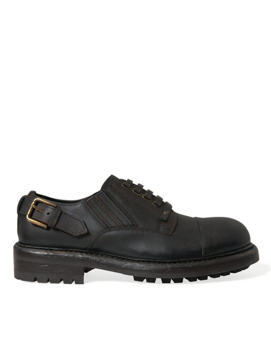 Dolce & Gabbana – Derby-Schnürschuhe aus braunem Leder für Herren