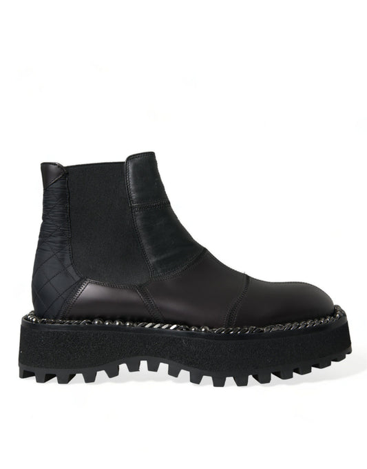 Dolce & Gabbana – Chelsea-Stiefel aus Stretch-Leder in Schwarz