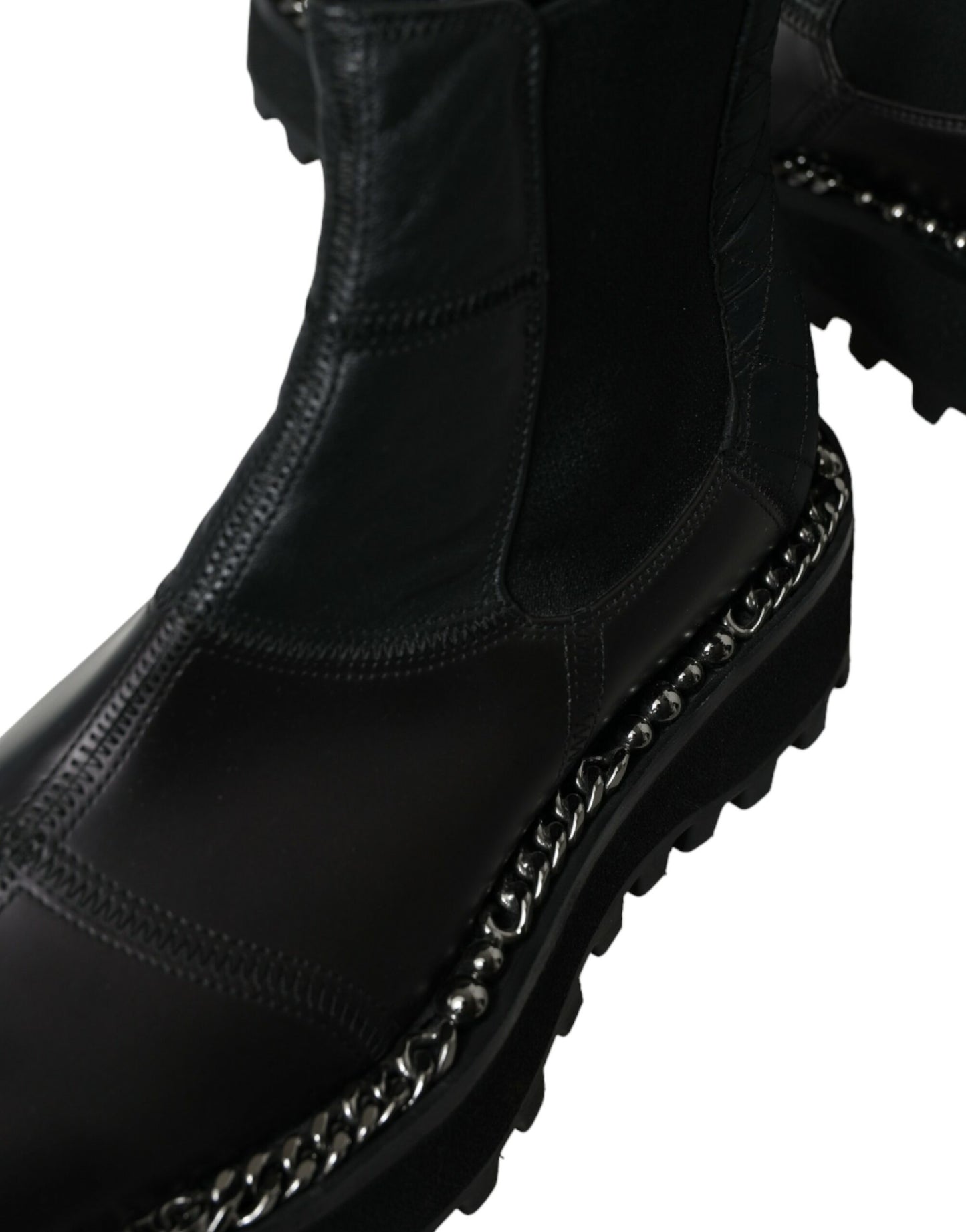 Dolce & Gabbana – Chelsea-Stiefel aus Stretch-Leder in Schwarz