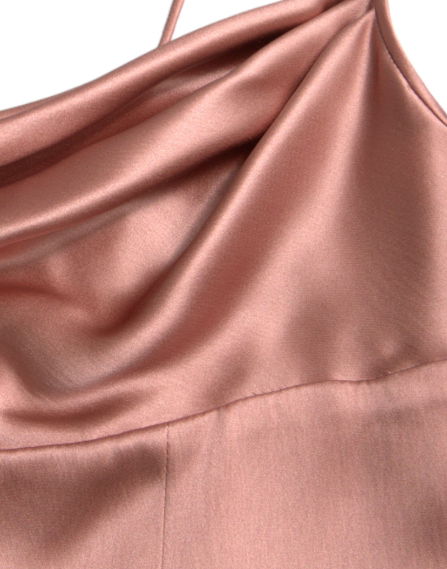 Dolce & Gabbana – Langes Seidenkleid mit Spaghettiträgern in Rosa