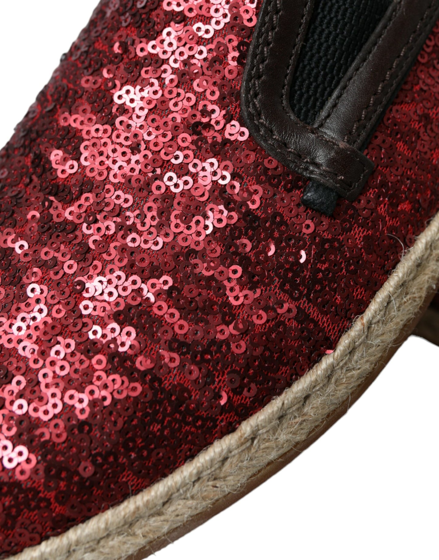 Dolce & Gabbana Rote Loafer mit Pailletten Herren Schuhe