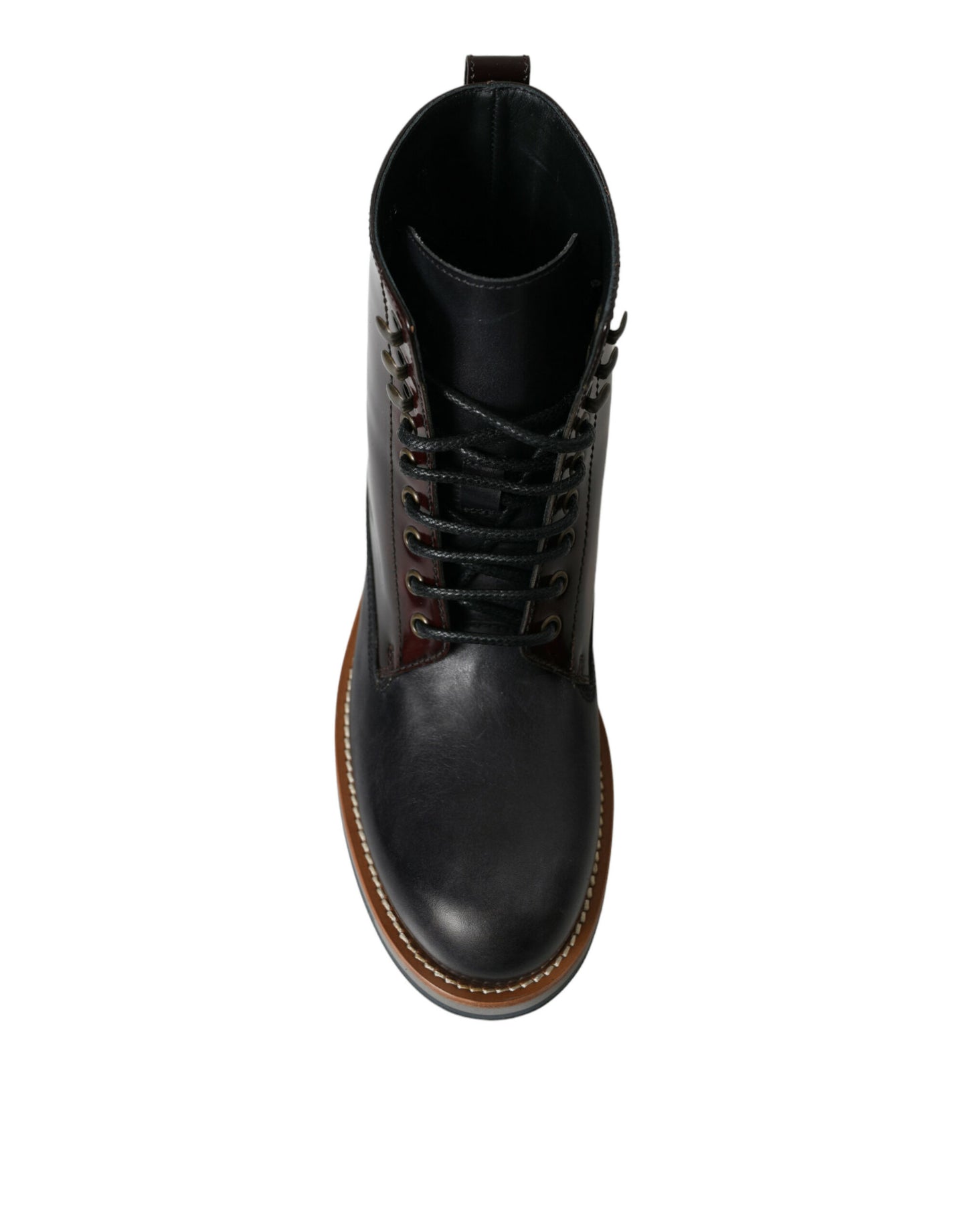 Dolce & Gabbana – Militärstiefel aus schwarzem Leder