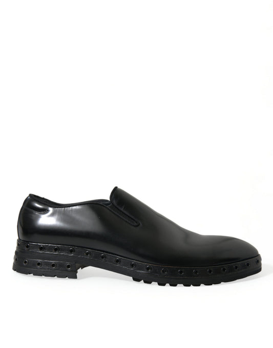 Dolce & Gabbana – Schwarze Loafer aus Leder mit Nieten