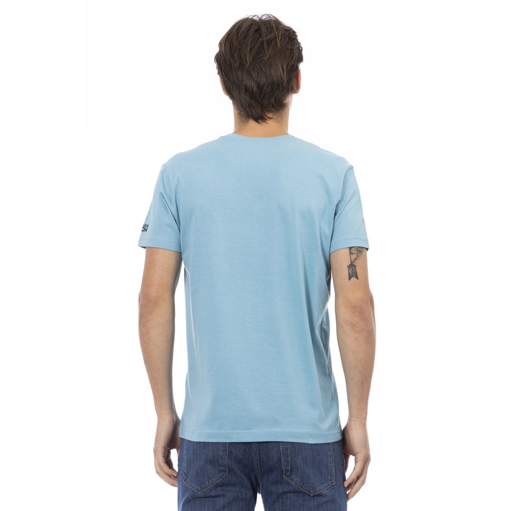 Trussardi Action Hellblaues Herren-T-Shirt aus Baumwolle
