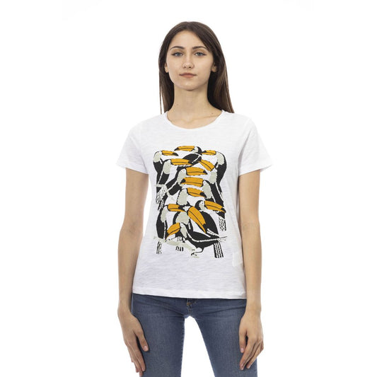 Trussardi Action Weißes Baumwoll-T-Shirt für Damen