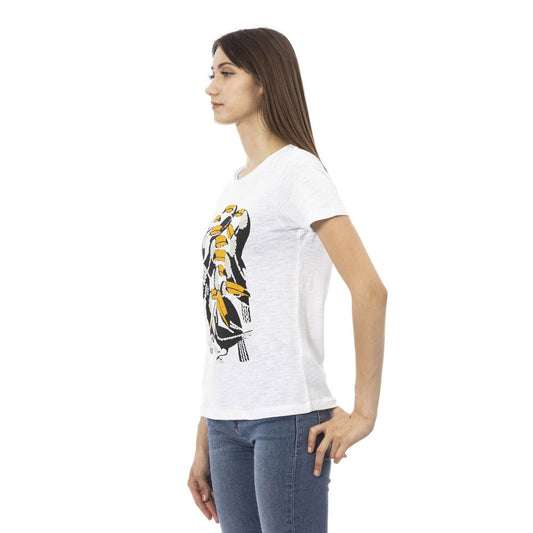 Trussardi Action Weißes Baumwoll-T-Shirt für Damen