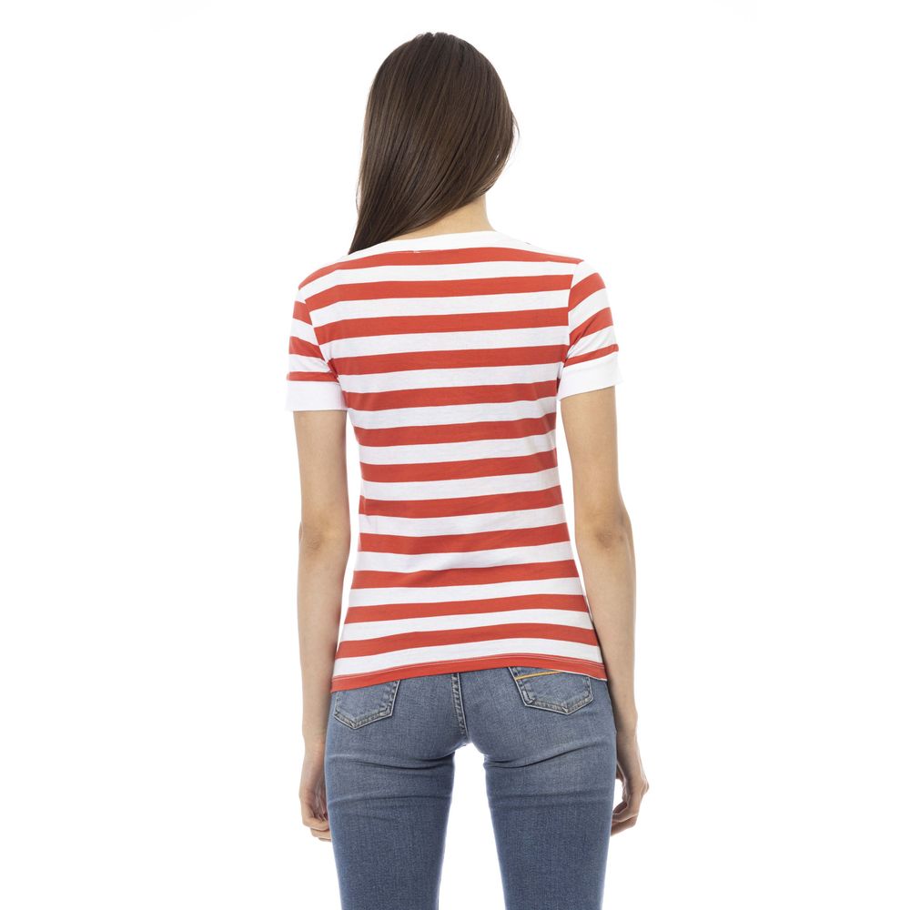 Trussardi Action Mehrfarbiges Damen-T-Shirt aus Baumwolle