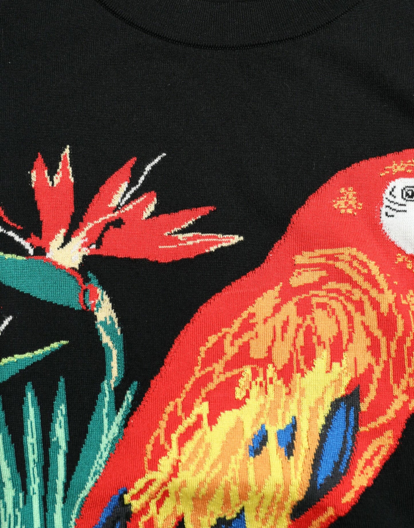 Dolce & Gabbana – Schwarzes, ärmelloses Tanktop mit Rundhalsausschnitt „Jungle“