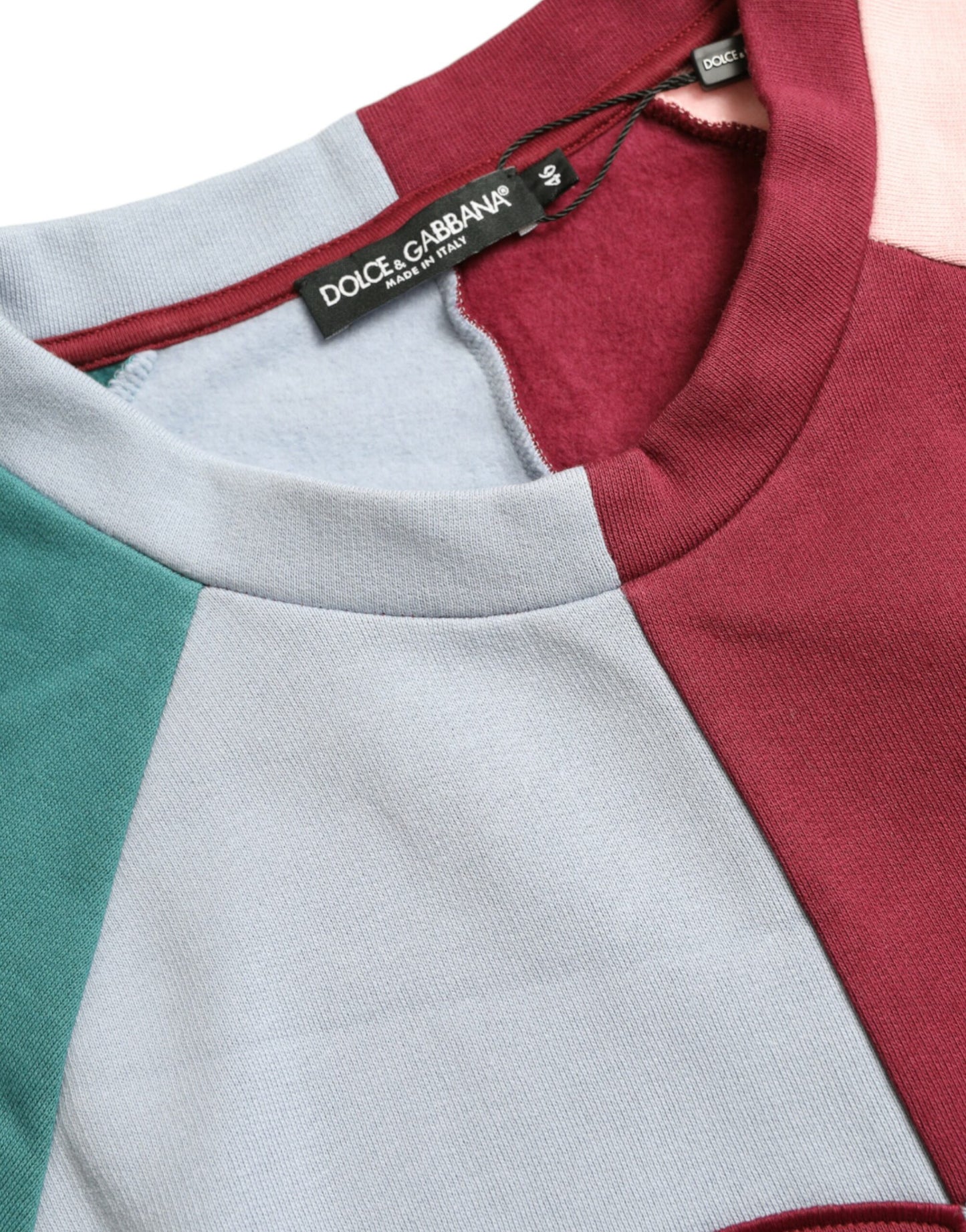 Dolce & Gabbana Mehrfarbiger Pullover mit Rundhalsausschnitt aus Baumwolle