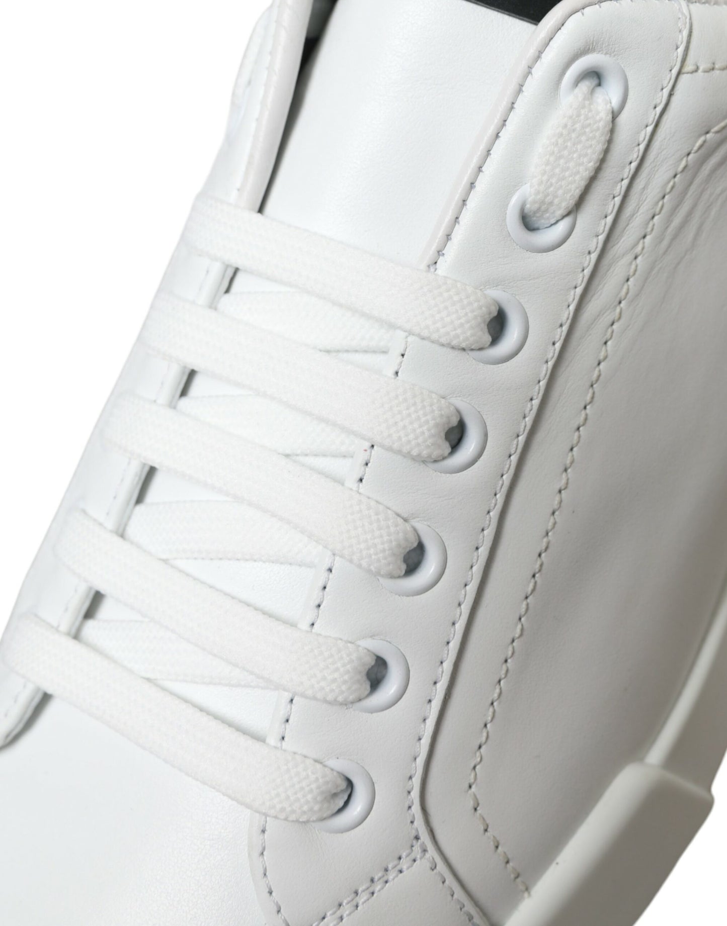 Dolce & Gabbana Weiß Grün Leder Portofino Sneakers Schuhe