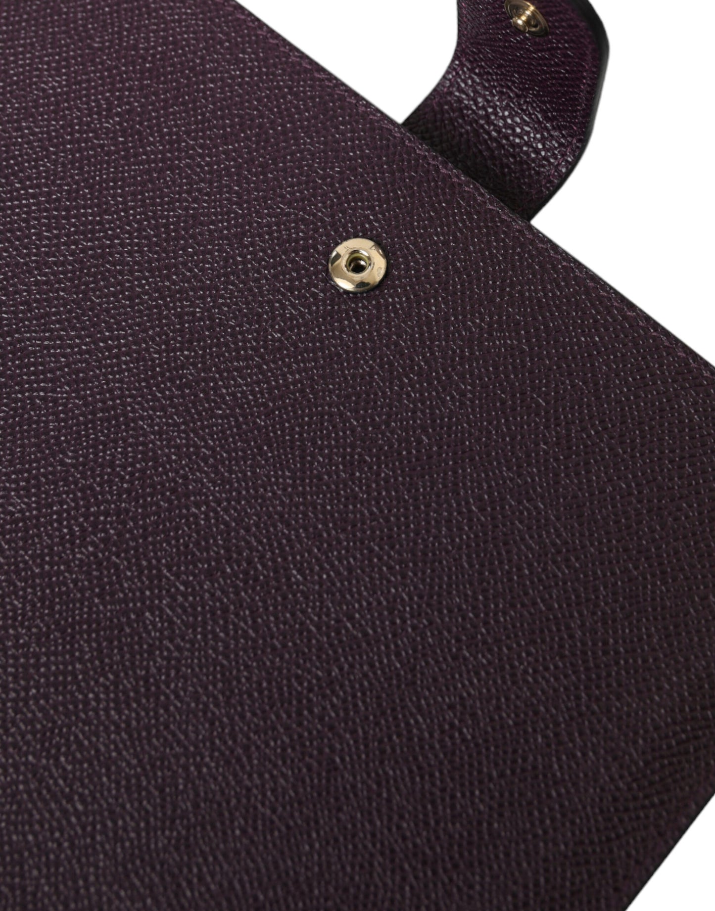 Dolce & Gabbana Dunkelbraune Tablet-Hülle aus Leder mit Logo-Plakette