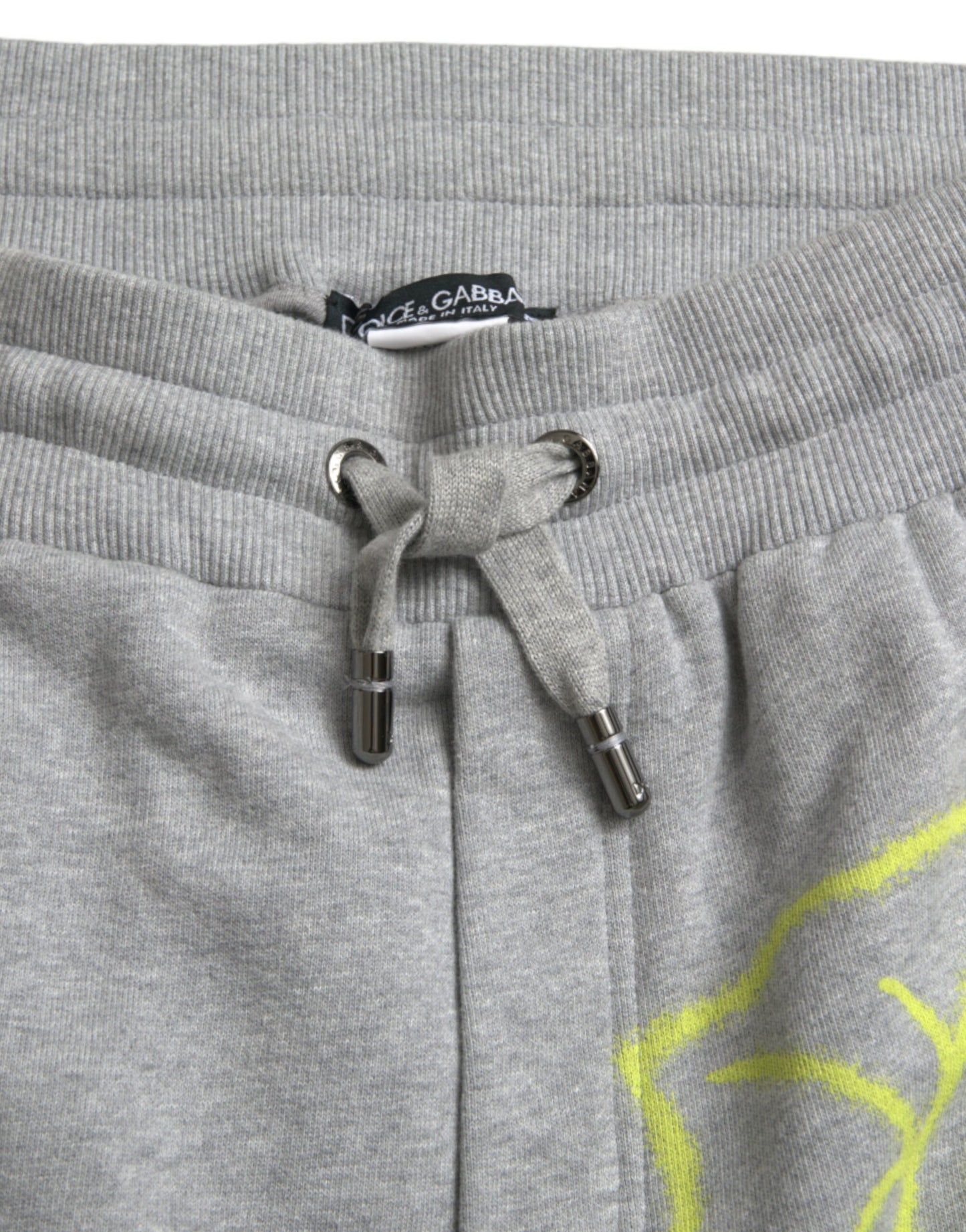 Dolce & Gabbana Jogginghose aus grauer Baumwolle mit Graffiti-Print