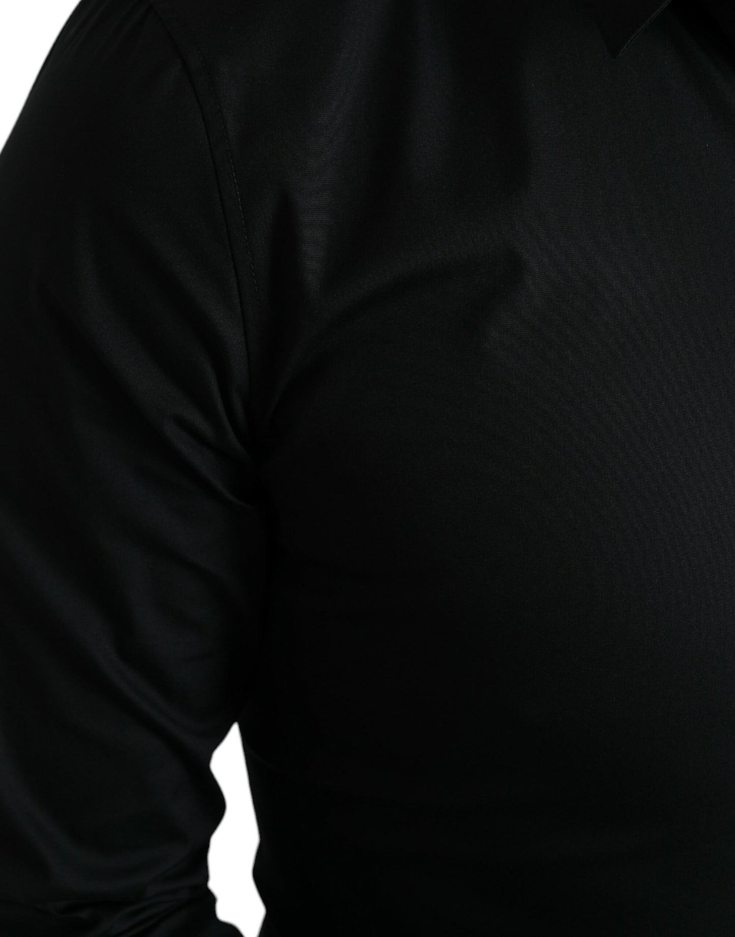 Dolce & Gabbana – Schmales, formelles Hemd aus schwarzer Stretch-Baumwolle
