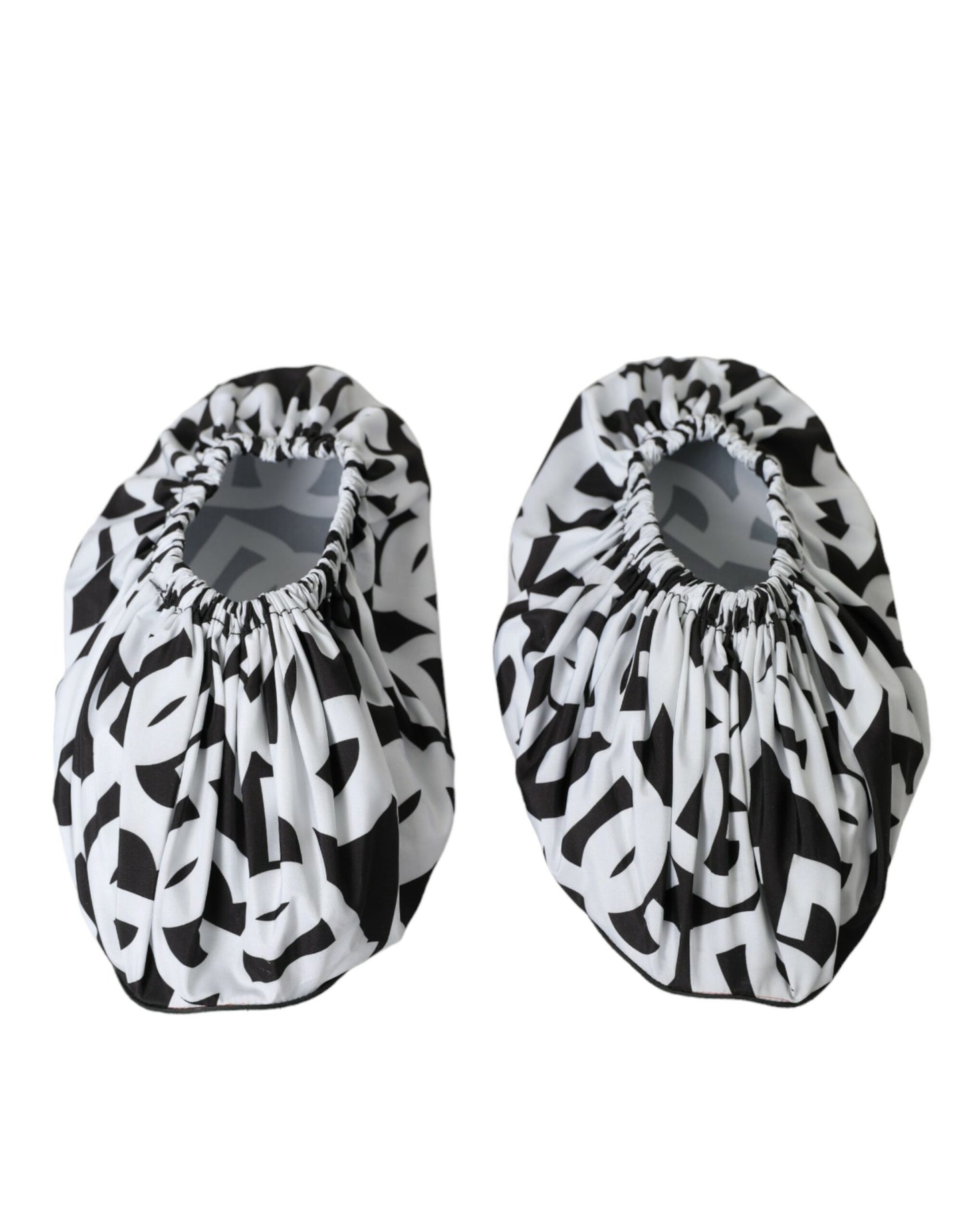 Dolce & Gabbana – Weiße Slipper aus Nylon mit Logo-Print