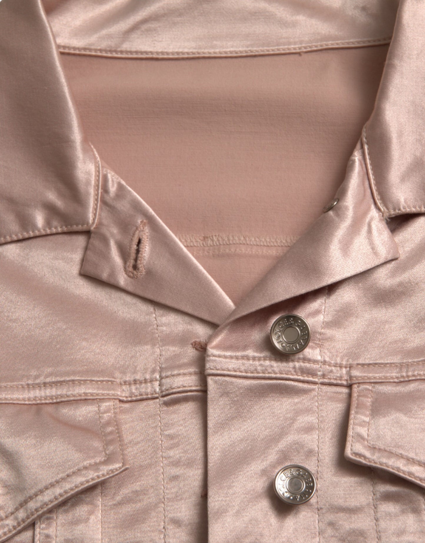 Dolce & Gabbana – Kurze Jacke aus Baumwollstretch mit Kragen in Rosa