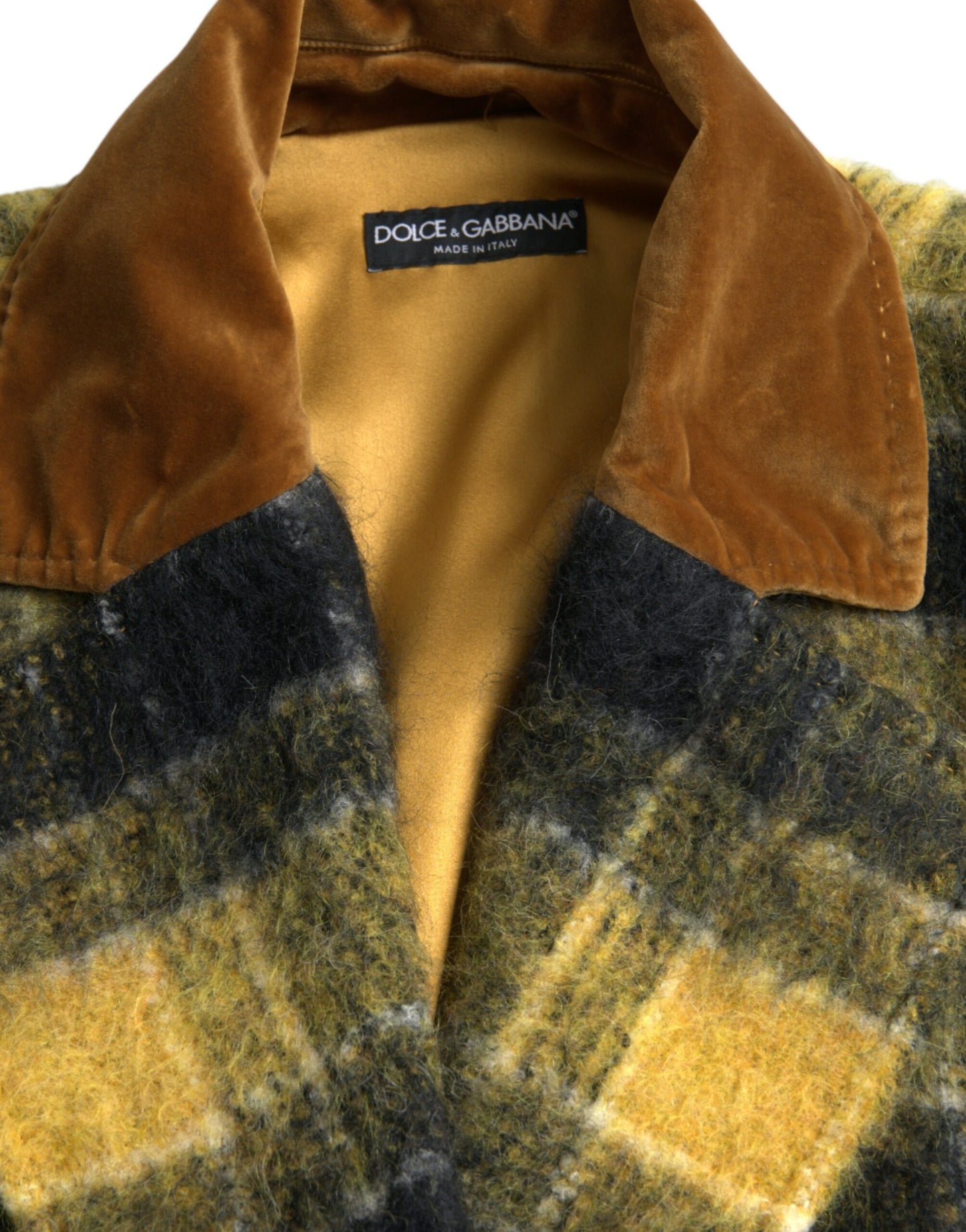 Dolce & Gabbana – Gelb karierte Langarm-Manteljacke