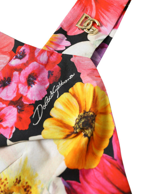 Dolce & Gabbana – Ärmelloses Bustier-Crop-Top mit mehrfarbigem Blumenmuster