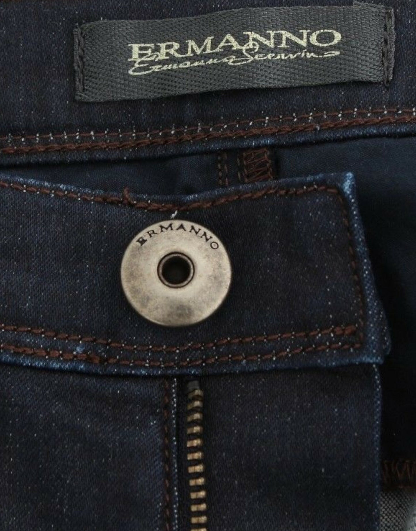 Ermanno Scervino Blaue Slim Jeans Denim Hose Skinny Leg Stretch