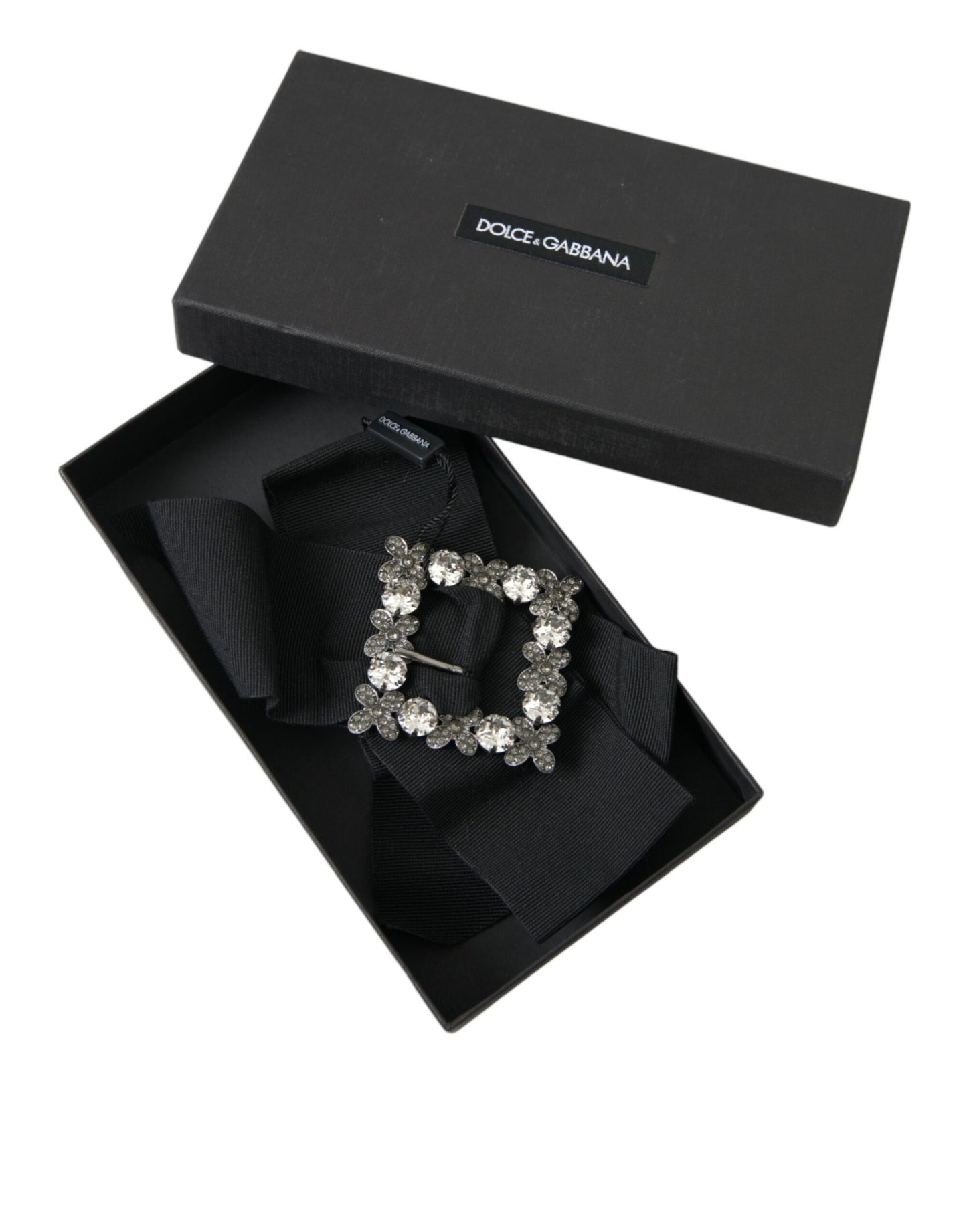 Dolce & Gabbana – Schwarze Haarspange mit Swarovski-Kristallen
