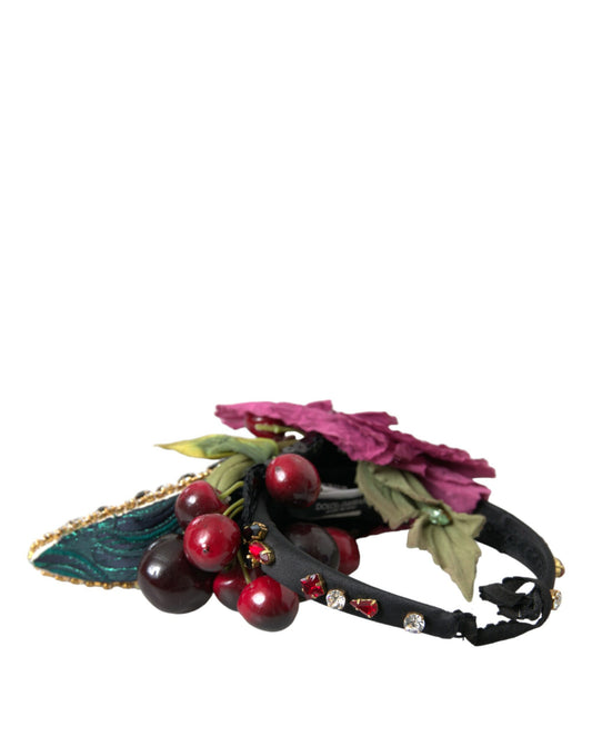 Dolce & Gabbana Rotes Wassermelonen-Kirsch-Kristall-Haarband Statement-Diadem