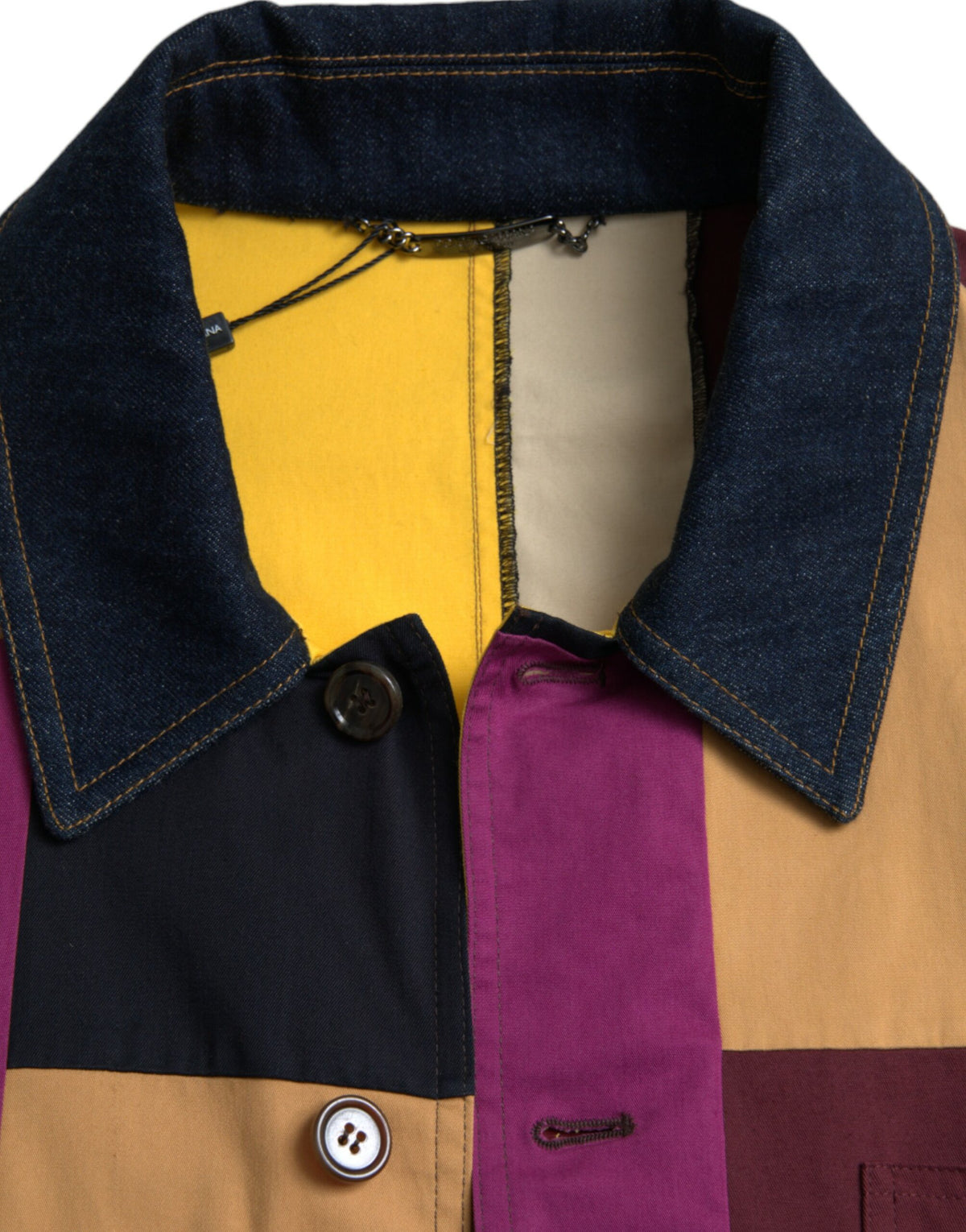 Dolce & Gabbana Bunt bestickte Baumwolljacke mit Kragen