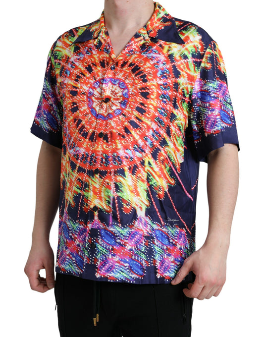 Mehrfarbiges Freizeithemd aus Luminarie-Seide von Dolce & Gabbana